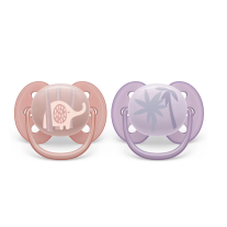Ортодонтични залъгалки Philips AVENT Ultra Soft 0-6м с декорация Слонче и Палми
