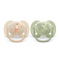 Ортодонтични залъгалки Philips AVENT Ultra Soft 0-6м с декорация Тукан и Листа
