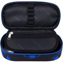 Овален ученически несесер Astra Head - Неонов син футбол, 1 цип