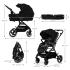 Бебешка количка 3в1 Kinderkraft YOXI PURE BLACK