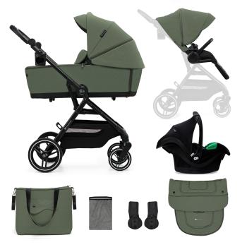 Бебешка количка 3в1 Kinderkraft YOXI MYSTIC GREEN