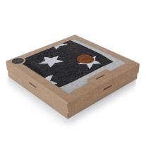 Плетено одеяло (90x90) в подаръчна опаковка Ceba Baby PREMIUM Grey Stars