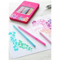 Faber-Castell Моливи Sparkle, 12 пастелни цвята, в метална кутия