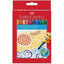 Faber-Castell Восъчни пастели Twist, 12 цвят