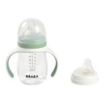 Преходна неразливаща се чаша с биберон 2в1 Beaba, 210 мл, Sage Green