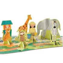 Пъзел с фигурки за игра Floss & Rock. Сафари, 60 части