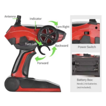 Радиоуправляема офроуд кола 1:10, с дистанционно управление и големи гуми Crazon, Червена