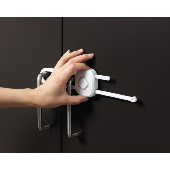 Устройство за заключване на шкаф с плъзгач и таен бутон Safety 1st Бяло