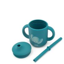 Силиконова чаша със сламка и дръжки Sassi 6м+ Слон