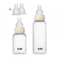 Комплект РР бебешки бутилки с аксесоари Bibs - Ivory, силикон, 150 + 270 ml, 2 броя