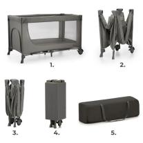 Сгъваема бебешка кошара KinderKraft - Joy 2, Happy Shapes