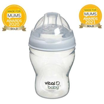 Шишета за хранене Vital Baby - Anti-Colic, 240 ml, 0+ месеца, 2 броя