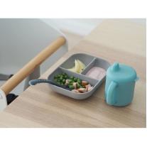 Силиконов комплект за бебешко хранене BEABA, 3 части, Blue