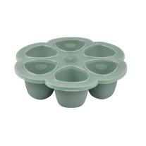 Силиконова форма за замразяване на бебешка храна BEABA, 6х90 мл, Sage Green