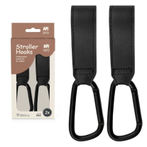 Универсални куки за количка от черна еко кожа Sipo Черни