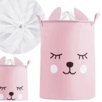 Сгъваема кошница за съхранение на играчки Sipo розово мече 43 L 