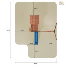 Дървена детска площадка с пързалка и люлки Fungoo MyHouse + Move