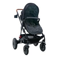 Lorelli Детска количка LORA с кош за новородено Black CIRCLES