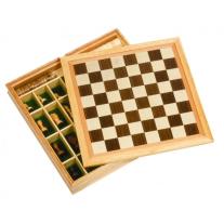 Goki - Луксозен комплект в кутия - Шах, дама и морски шах