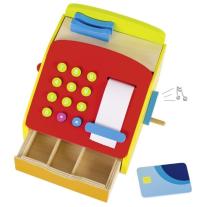 Goki - Дървена играчка - Касов апарат с манивела и звънче