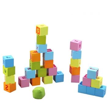 Classic World - Дървена проходилка с кубчета