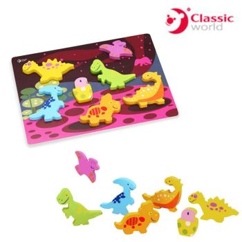Classic World - 3D дървен пъзел - Динозаври