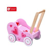 Classic World - Дървена количка за кукли - Розова