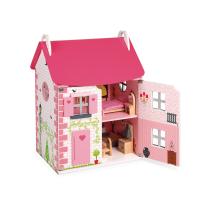 Janod - Дървена къща за кукли - Обзаведена