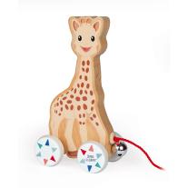 Janod - Дървена играчка за дърпане - Жирафчето Софи