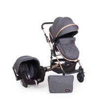 Kikkaboo Комбинирана бебешка количка 3 в 1 Amaia Black
