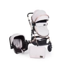 Kikkaboo Комбинирана бебешка количка 3 в 1 Amaia Сива