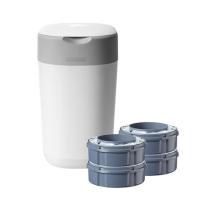 tommee tippee Хигиенен кош за памперси Twist&Click бял + 4бр. резервни касети Twist&Click 