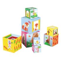 Картонени кубчета за най-малките, Весели животни Lelin toys 