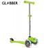 Сгъваема тротинетка GLOBBER Elite Light със светещи гуми и платформа Зелена