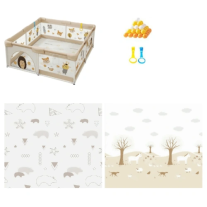 Бебешка мека ограда с цип SONNE Kiva 180х150х65