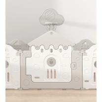 Бебешка ограда за безопасна игра Sonne Baby House бял + сив цвят 