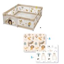 Бебешка мека ограда с цип Sonne Mori в комплект с мек килим и топки