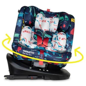 Стол за кола Cosatto - Get Set Gro, 360°, IsoFix, i-Size, 40-150 cm, D Is For Dino