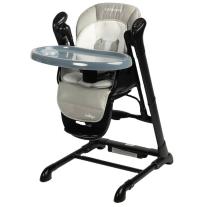 Столче за хранене и люлка 2 в 1 Caretero - Indigo Black, сиво