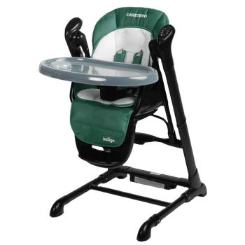 Столче за хранене и люлка 2 в 1 Caretero - Indigo Black, зелено