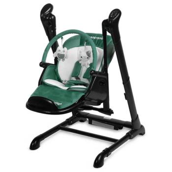 Столче за хранене и люлка 2 в 1 Caretero - Indigo Black, зелено