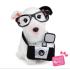 Плюшено куче Бултериер с фотоапарат и куфарче Studio Pets Чарли