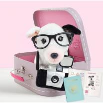 Плюшено куче Бултериер с фотоапарат и куфарче Studio Pets Чарли