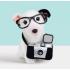 Плюшено куче Бултериер с фотоапарат и куфарче Studio Pets Чарли