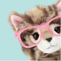 Плюшено коте с очила Пейдж 23 см Studio Pets