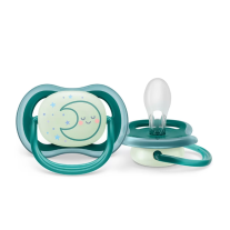 Светещи в тъмното ортодонтични залъгалки Philips Avent Ultra Air Night 6-18м сини с декорация Звезда и Луна