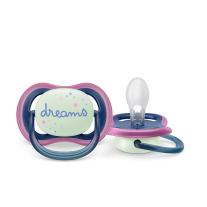 Светещи в тъмното ортодонтични залъгалки Philips Avent Ultra Air Night 6-18м розови с декорация Звезда и надпис Dreams