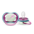 Светещи в тъмното ортодонтични залъгалки Philips Avent Ultra Air Night 6-18м розови с декорация Звезда и надпис Dreams