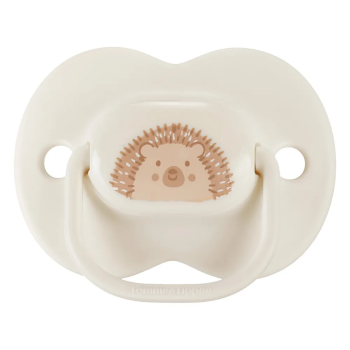 Ортодонтични залъгалки Tommee Tippee ANY TIME 0-6м, бежово и крем с декор Таралеж, в кутия за стерилизиране