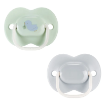 Ортодонтични залъгалки Tommee Tippee ANY TIME 0-6м, синя и зелена с декор Птиче, в кутия за стерилизиране